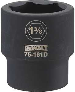 DEWALT DWMT75161OSP Impact Socket, 1-3/8 in Socket, 7/8 in D Socket, 3/4 in Drive, 6-Point, CR-440 Steel, Black Oxide