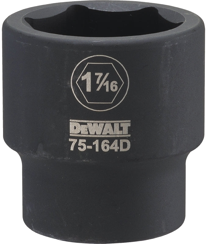 DEWALT DWMT75164OSP Impact Socket, 1-7/16 in Socket, 7/8 in D Socket, 3/4 in Drive, 6-Point, CR-440 Steel, Black Oxide