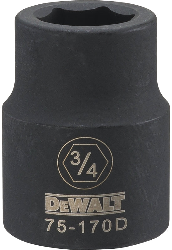 DEWALT DWMT75170OSP Impact Socket, 3/4 in Socket, 5/8 in D Socket, 3/4 in Drive, 6-Point, CR-440 Steel, Black Oxide