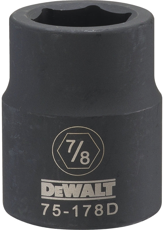 DEWALT DWMT75178OSP Impact Socket, 7/8 in Socket, 23/32 in D Socket, 3/4 in Drive, 6-Point, CR-440 Steel, Black Oxide