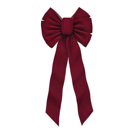 Holiday Trims Burgundy 7 Loop Christmas Bow 10 in., Pack of 12