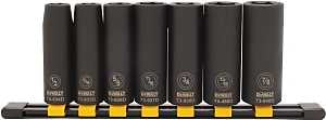 DEWALT DWMT74448OSP Series Socket Set, Includes: 1/2 in, 9/16 in, 5/8 in, 11/16 in, 3/4 in, 13/16 in and 7/8 in Sockets