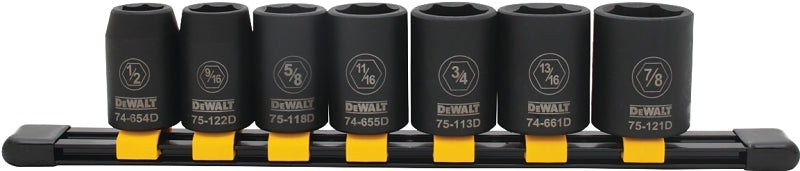 DEWALT DWMT74452OSP Series Socket Set, Includes: 1/2 in, 9/16 in, 5/8 in, 11/16 in, 13/16 in and 7/8 in Sockets