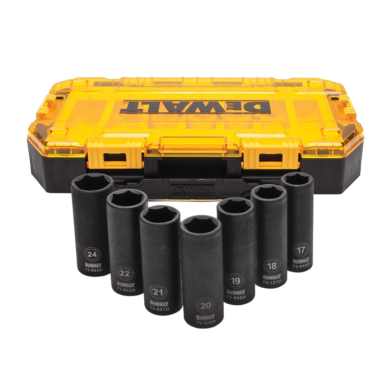 DEWALT DWMT74737 Series Socket Set, Specifications: 1/2 in Drive Size, Includes: Lockable Stacking Case