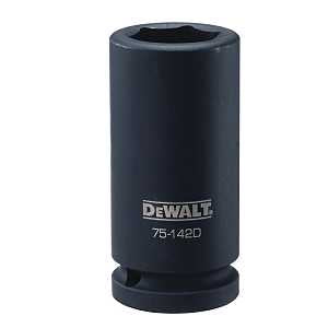DEWALT DWMT75142OSP Impact Socket, 25 mm Socket, 9/16 in D Socket, 3/4 in Drive, 6-Point, CR-440 Steel, Black Oxide