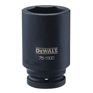 DEWALT DWMT75150OSP Impact Socket, 36 mm Socket, 7/8 in D Socket, 3/4 in Drive, 6-Point, Steel, Black Oxide, Metric