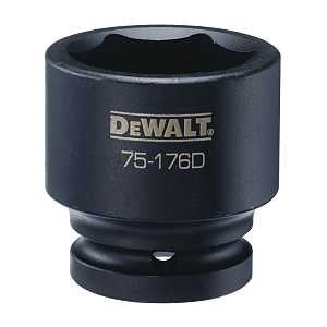 DEWALT DWMT75176OSP Impact Socket, 38 mm Socket, 7/8 in D Socket, 5.1 in OAL, 3/4 in Drive, 6-Point, CR-440 Steel