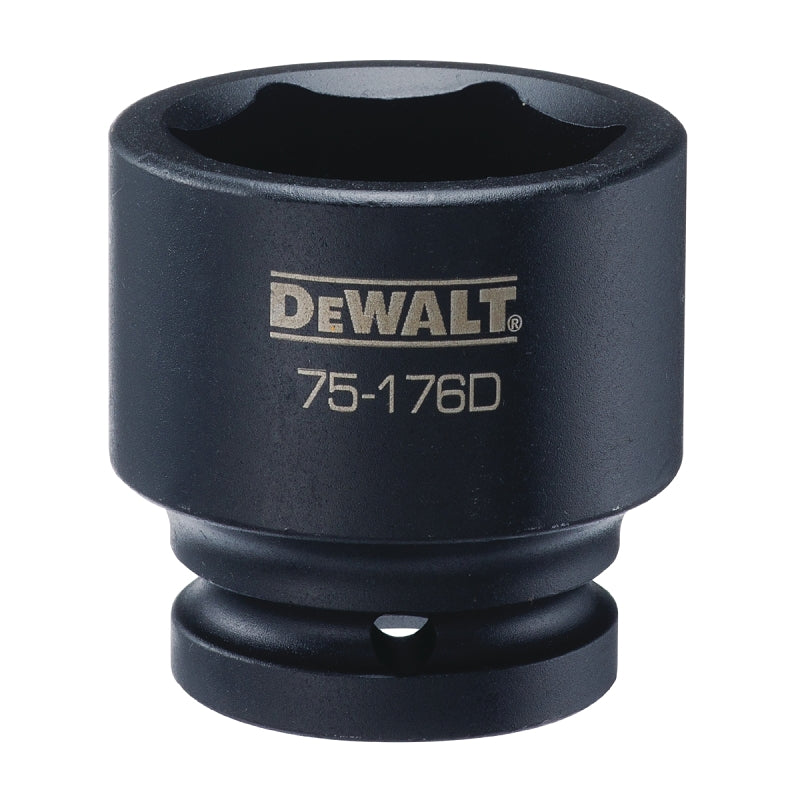 DEWALT DWMT75176OSP Impact Socket, 38 mm Socket, 7/8 in D Socket, 5.1 in OAL, 3/4 in Drive, 6-Point, CR-440 Steel