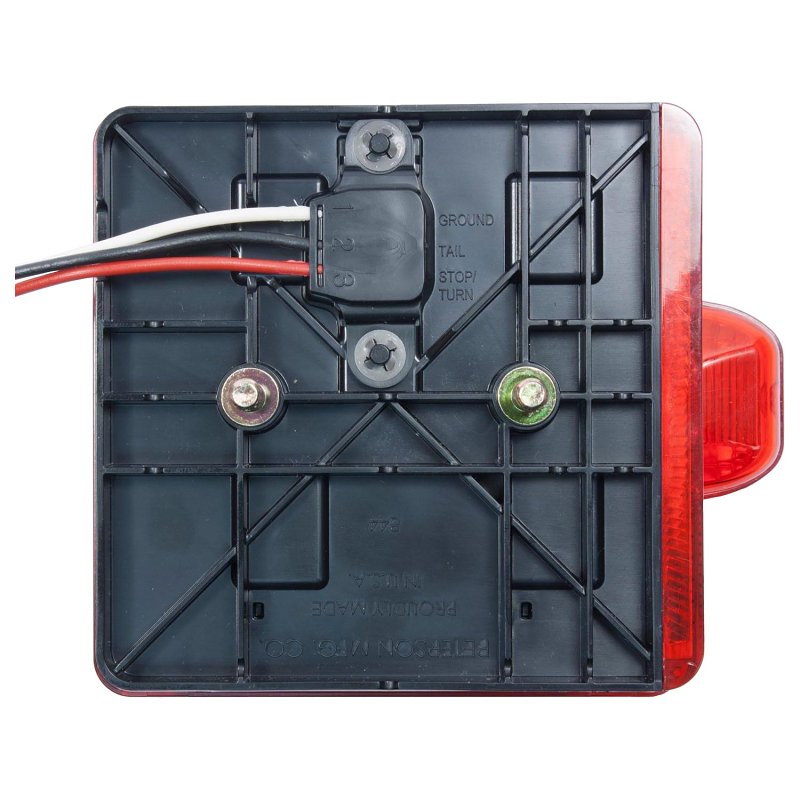 PM 844 Series V844L Tail Light, Combination, 5.38 in L, 4.61 in W, 4.61 in H, LED Lamp, Red, Red Housing