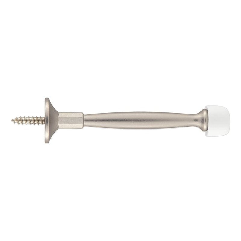 National Hardware 236 Series N830-550 Rigid Door Stop, 4 in Projection, Zinc, Satin Nickel