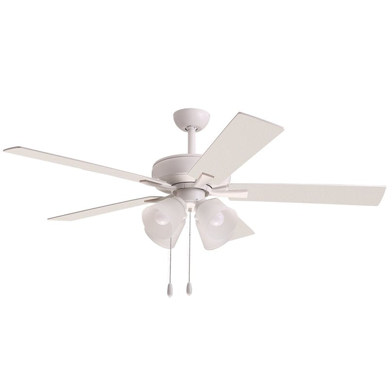 Boston Harbor 20250118F-WH Indoor Ceiling Fan, White Housing, 52 in Sweep