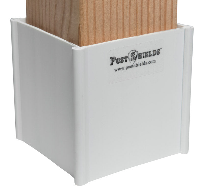 Post Shields Inc. 4 in. H X 4 in. W X 4 in. L Plastic White Fence Post Protection, Pack of 10