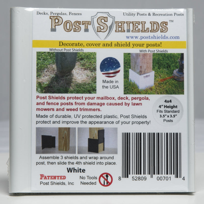 Post Shields Inc. 4 in. H X 4 in. W X 4 in. L Plastic White Fence Post Protection, Pack of 10
