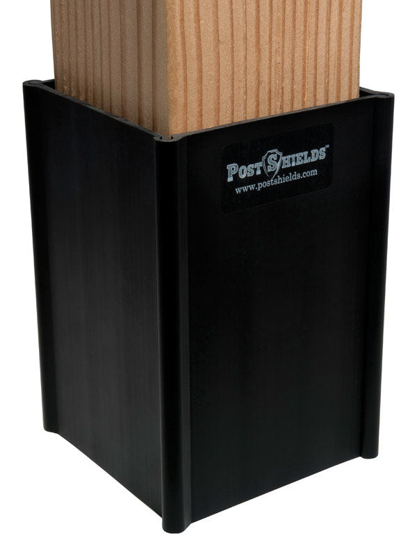 Post Shields Inc. 6 in. H X 4 in. W X 4 in. L Plastic Black Fence Post Protection, Pack of 10
