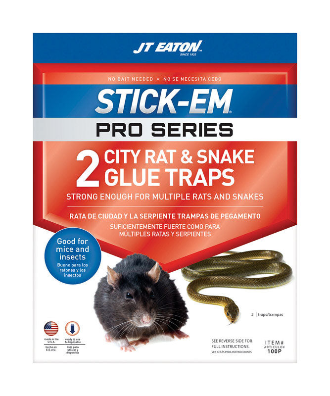 JT Eaton Stick-Em Pro Series Extra Large Glue Board Trap For Rodents and Snakes 2 pk, Pack of 6