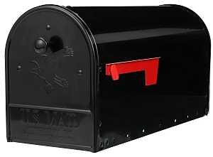 Gibraltar Mailboxes OM160B01 Mailbox, 1475 cu-in Capacity, Steel, Powdered, 8-1/2 in W, 23.7 in D, 10.6 in H, Black