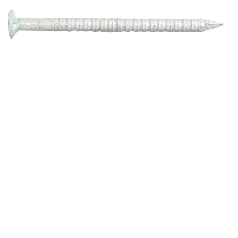 Maze SST3A0018252 Trim Nail, 1-1/4 in L, Stainless Steel, Painted, Flat Head, Ring Shank, White, 1 lb