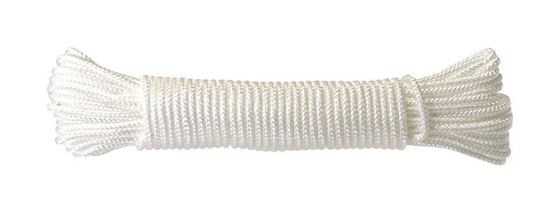 Ace 1/8 in. D X 48 ft. L White Braided Nylon Rope, Pack of 6