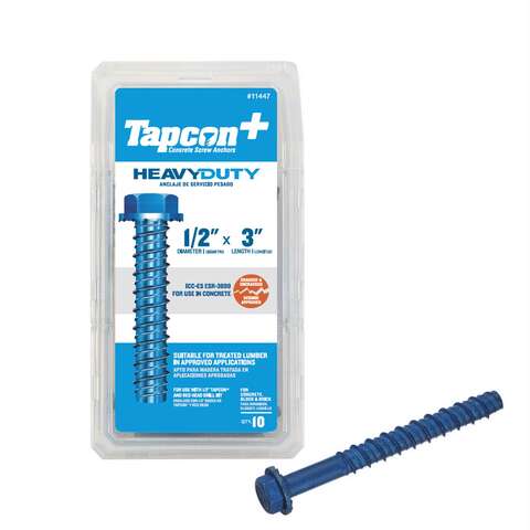 Tapcon 1/2 in. in. X 3 in. L Hex Drive Hex Washer Head Assorted Concrete Screws, Pack of 4