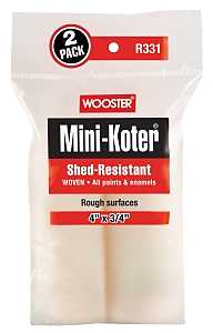 Wooster R329-6 Mini Roller Cover, 3/4 in Thick Nap, 6 in L, Fabric Cover