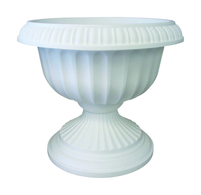 Bloem 14.8 in. H X 17.62 in. W X 17.8 in. D Plastic Grecian Urn Flower Pot White, Pack of 6