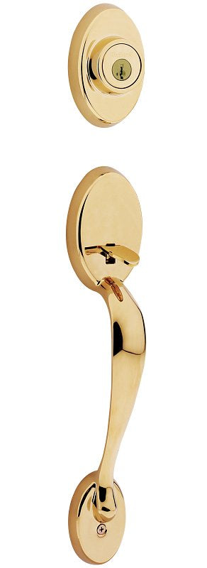 Kwikset 800CE LIP L03 SMT 6AL Exterior Handleset, Chelsea Design, Polished Brass, 3 Grade, Re-Key Technology: SmartKey