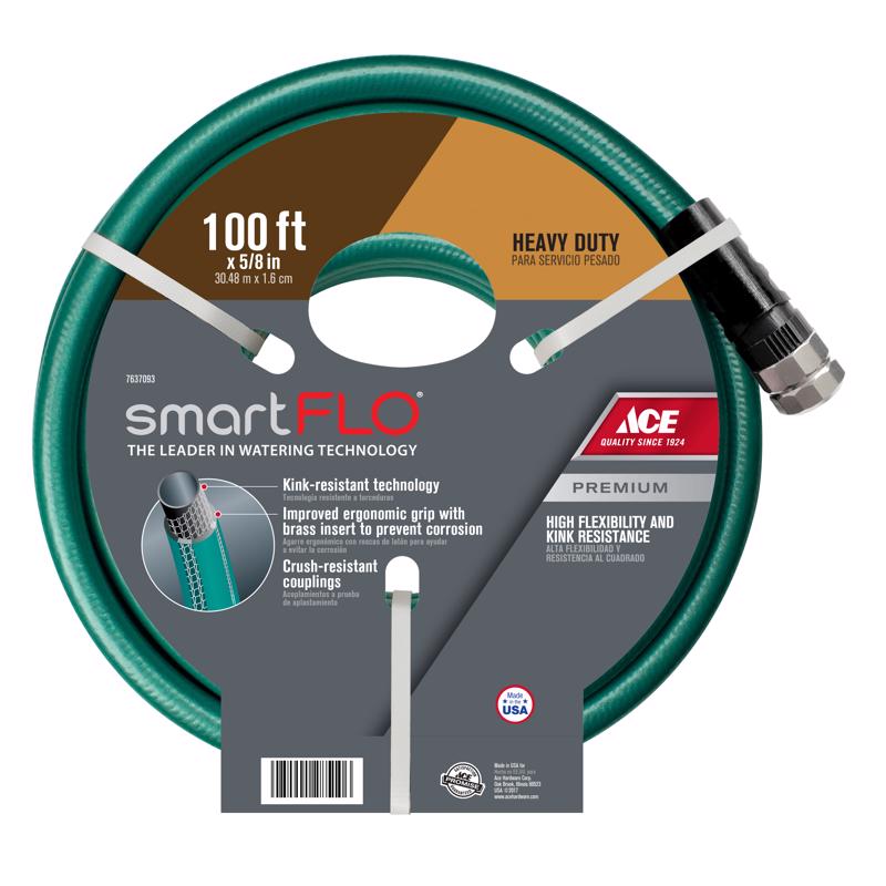 Ace SmartFlo 5/8 in. D X 100 ft. L Heavy Duty Garden Hose