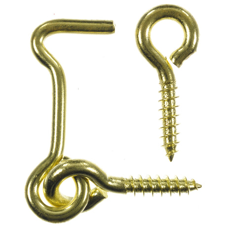 Ace Small Polished Brass Green Brass 1.5 in. L Hook and Eye 2 pk, Pack of 5