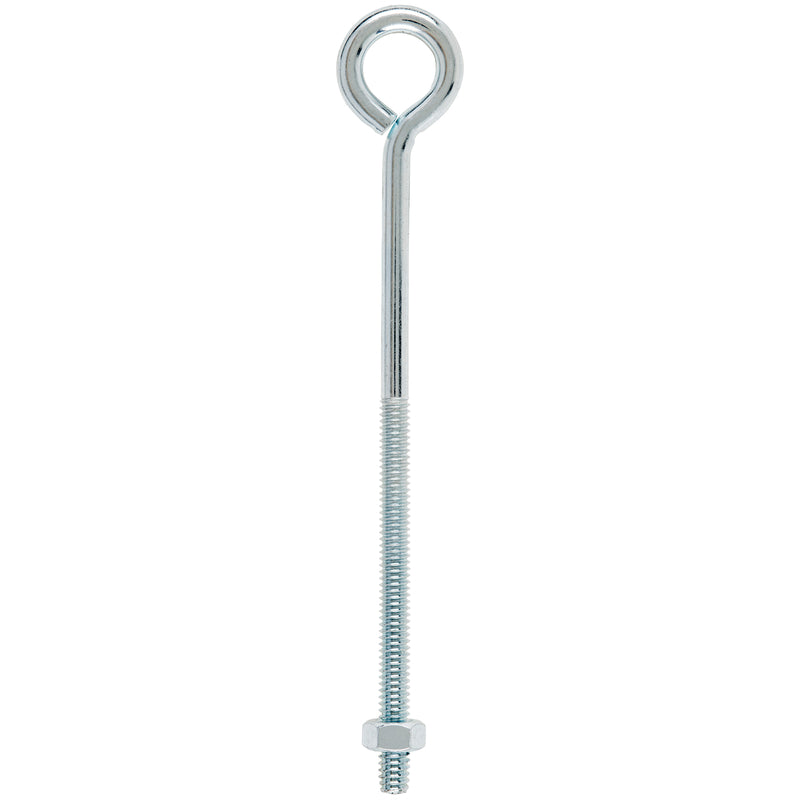 Hampton 1/4 in. X 6 in. L Zinc-Plated Steel Eyebolt Nut Included, Pack of 10