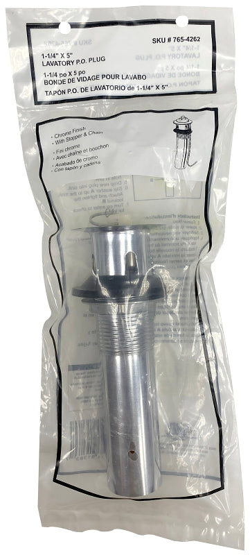 ProSource TW0914 Lavatory Plug, Pull-Out, Chrome