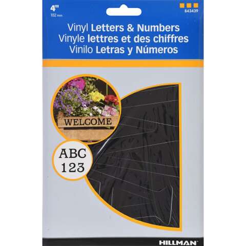 HILLMAN 4 in. Black Vinyl Self-Adhesive Letter and Number Set 0-9, A-Z 88 pc, Pack of 6