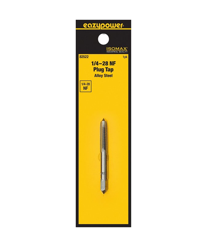 Isomax 82522 Fractional Tap, 1/4-28 Thread, NF Thread, Plug Chamfer, Tungsten Steel