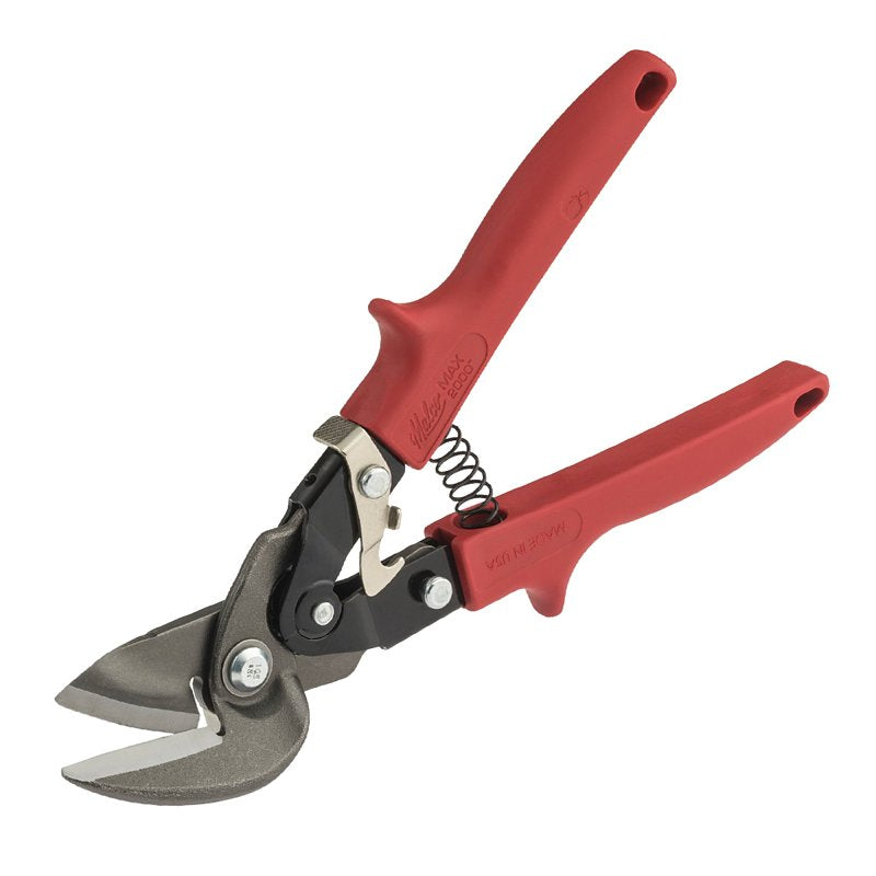 Malco Max2000 Series M2006 Aviation Snip, 10 in OAL, 1-1/4 in L Cut, Left, Offset Cut, Hardened Alloy Blade, Red Handle
