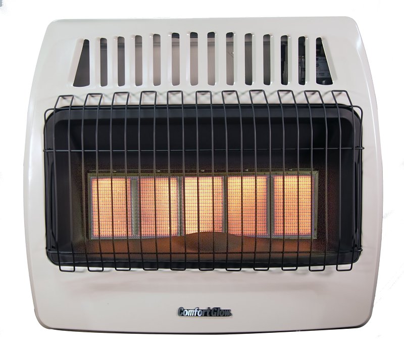 Kozy World KWN521 Infrared Vent-Free Heater, 28.15 in W, 24.41 in H, 30,000 Btu Heating, Natural Gas, Beige