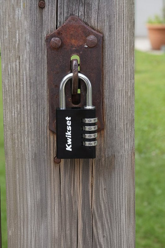 Kwikset 90260-461 Padlock, No Key, 0.24 in Dia Shackle, 1-3/16 in H Shackle, Steel Shackle, Aluminum Body