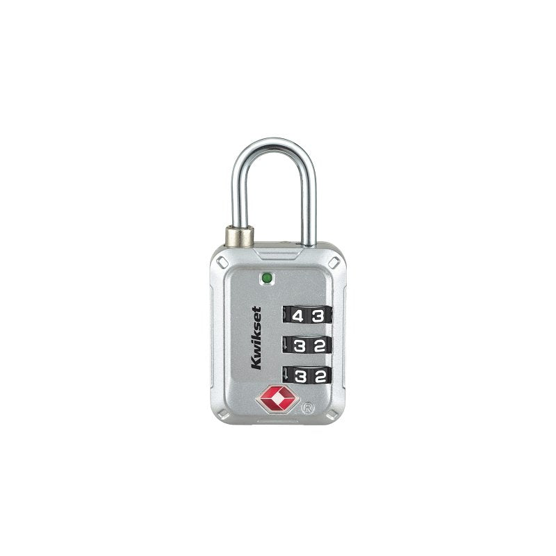 Kwikset 90260-704 Luggage Lock, No Key, 0.13 in Dia Shackle, 0.8 in H Shackle, Steel Shackle, Zinc Body