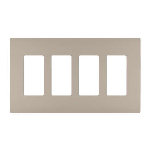 Pass & Seymour Radiant Nickel Silver 4 gang Polycarbonate Screwless Wall Plate 1 pk