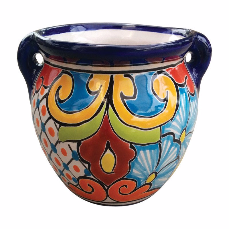 Avera Products Talavera 6 in. H X 7.25 in. W X 5.25 in. D Ceramic Michoacana Planter Multicolored, Pack of 4