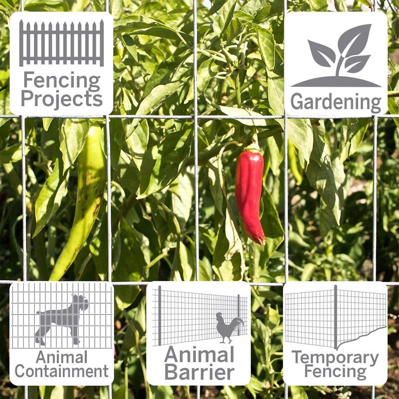 Garden Craft 36 in. H X 50 ft. L Steel Welded Wire Fence Silver