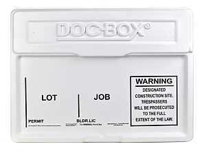 The DOC-BOX 10102 Permit Posting Box, 21 in W, 4 in H, HDPE