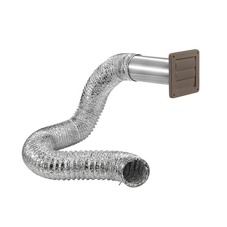 Lambro 1377B Wall Louvered Vent Kit, Plastic, (1) 4 x 11 in Aluminum Snap Lock Tail Pipe