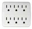 PowerZone OR801011 Outlet Tap, 125 V, 6-Outlet, White