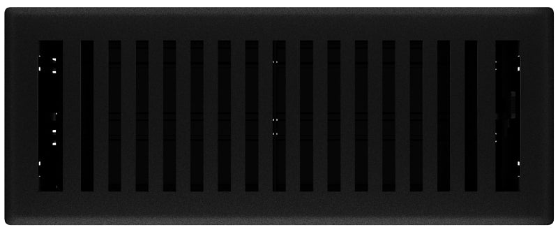 Imperial RG3440 Floor Register, 4 in H Duct Opening, Polystyrene, 12 in W Duct Opening, Black Iron
