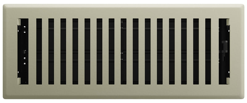 Imperial RG3430 Floor Register, 12 in W Duct Opening, Polystyrene, Satin Nickel