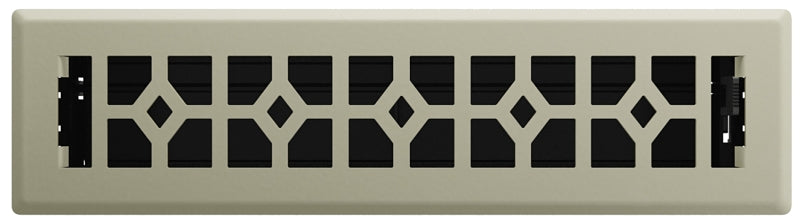 Imperial RG3471 Floor Register, 12 in W Duct Opening, 2-1/4 in H Duct Opening, Polystyrene, Satin Nickel