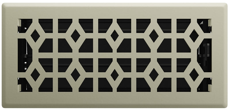 Imperial RG3463 Floor Register, 10 in W Duct Opening, Satin Nickel, 4 in H Duct Opening, Polystyrene