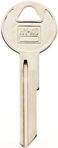 Hy-Ko 11010Y149 Key Blank, Brass, Nickel, For: Chrysler, Dodge, Eagle, Jeep, Plymouth Vehicles, Y149 Key Number, Pack of 10