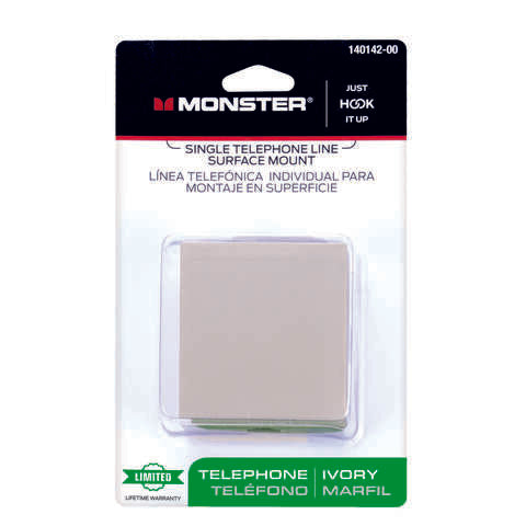 Monster Just Hook It Up 1-Line Phone Jack Surface-Mount