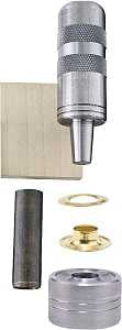 General 71262 Series Grommet Kit, Includes: Anvil, Cutting Block, (48) 3/8 in Grommets, Hole Cutter and Mandrill, Brass