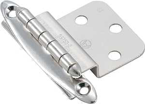Amerock BPR341726 Cabinet Hinge, 3/8 in Inset, Polished Chrome, 2-3/4 in L x 2 in W x 3/8 in H